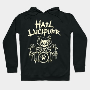 Hail Lucipurr Heavy Metal Satan Drums Playing Cat Drummer Hoodie